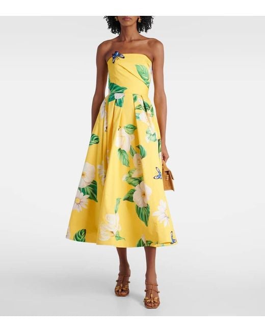 LEO LIN Yellow Bustier-Kleid Lynn Aus Baumwolle