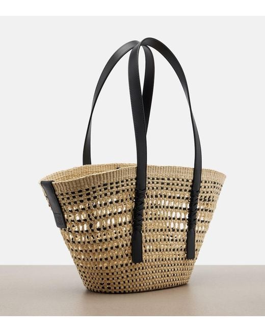 Loewe Metallic Paula's Ibiza Braid Medium Basket Bag