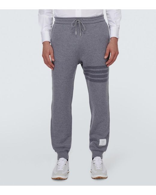 Thom Browne Gray 4-Bar Wool-Blend Sweatpants for men