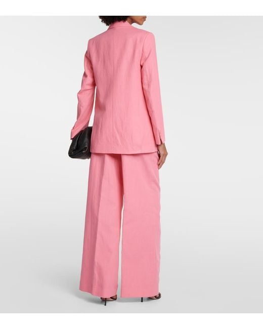 Dorothee Schumacher Pink Colorful Lightness Cotton And Linen Blazer