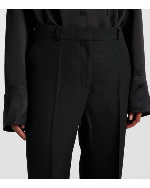 Pantaloni Regular A Vita Bassa di Totême  in Black