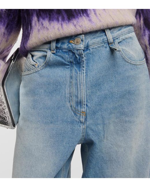 The Attico Blue Low-Rise Wide-Leg Jeans