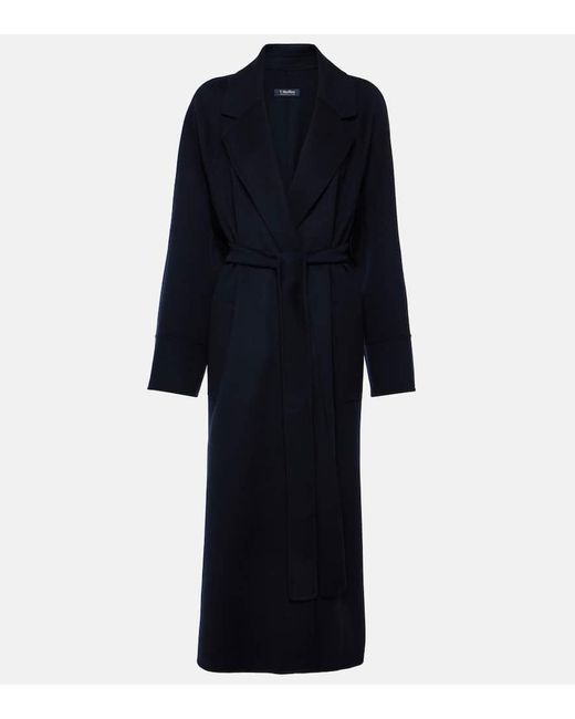 Max Mara Blue Mantel Aus Schurwolle