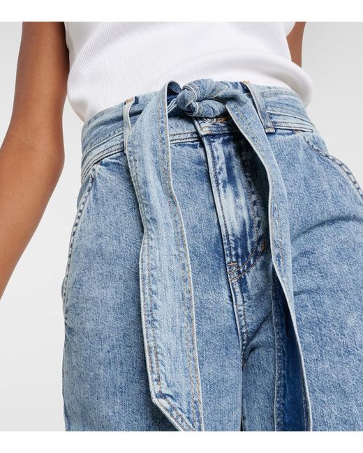 Veronica Beard Blue Belisa High-Rise Cargo Jeans