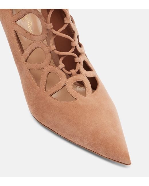 Gianvito Rossi Brown Pointy 95 Suede Pumps