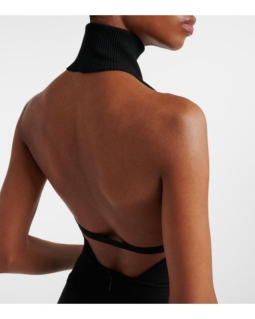 Max Mara Black Apogeo Knitted Turtleneck Bodysuit