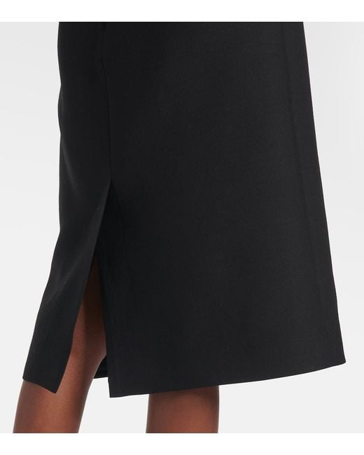 Valentino Black Crepe Couture Bow-Detail Midi Dress