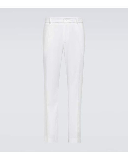 Pantalones rectos de mezcla de lino Dolce & Gabbana de hombre de color White