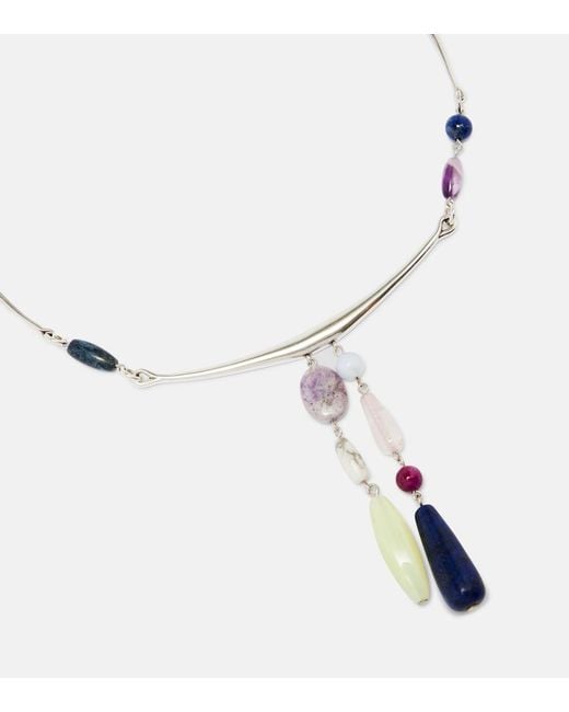Isabel Marant White Mahi Embellished Pendant Necklace