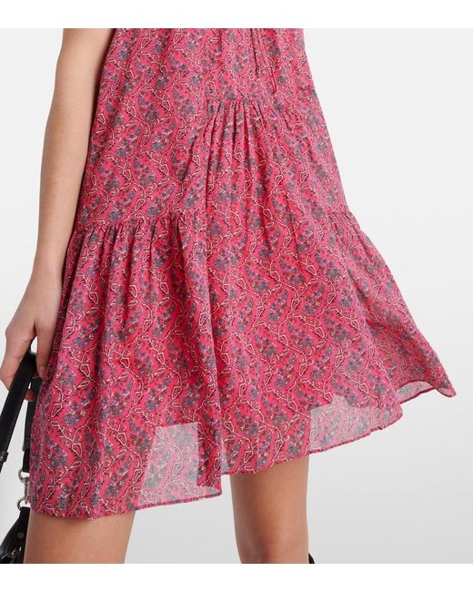 Isabel Marant Red Kayne Printed Cotton Minidress