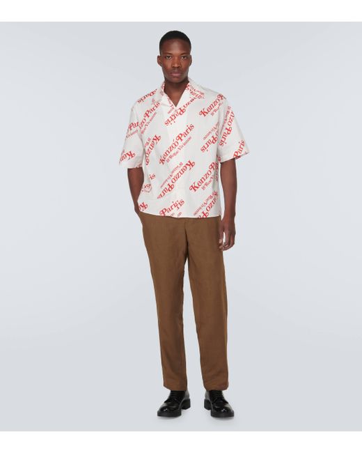 KENZO Red X Verdy Monogram Cotton Shirt for men