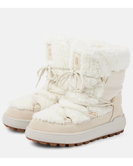 Bogner White Chamonix S 10 Shearling Snow Boots