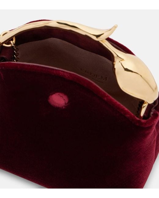 Erdem Red Bloom Micro Velvet Top-Handle Bag