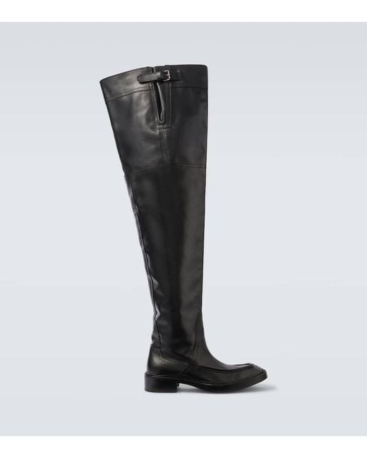 Saint Laurent Overknee-Stiefel Joe Aus Leder in Black für Herren