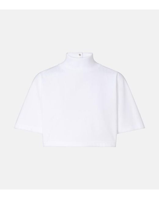 Alaïa White Cotton Jersey T-Shirt