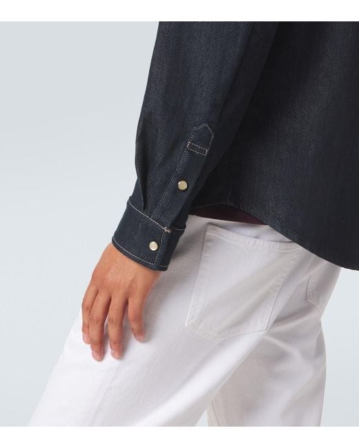 Moncler Blue Denim Shirt for men