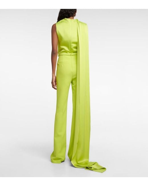 Safiyaa Green Cara Crepe Jumpsuit