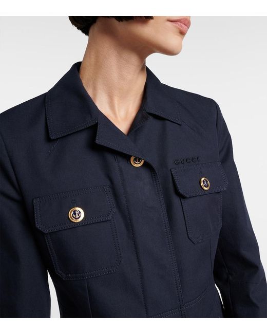 Gucci Blue Feldjacke Aus Baumwoll-Canvas