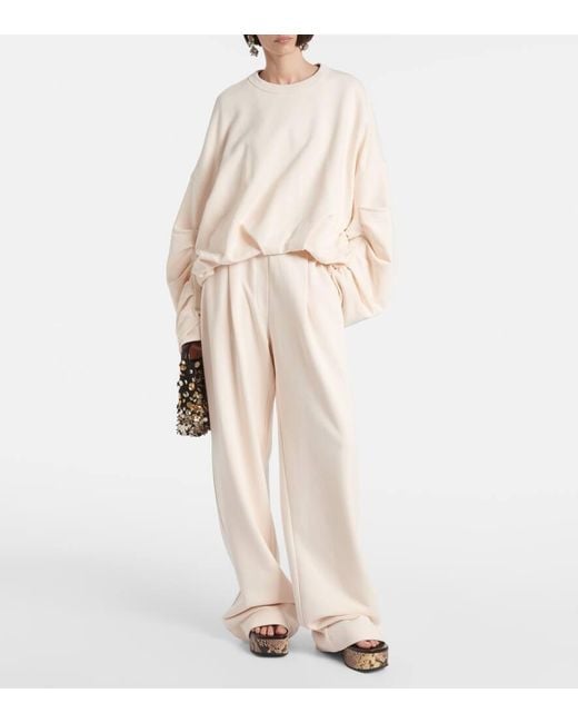 Dries Van Noten Natural Sweatshirt Aus Baumwolle
