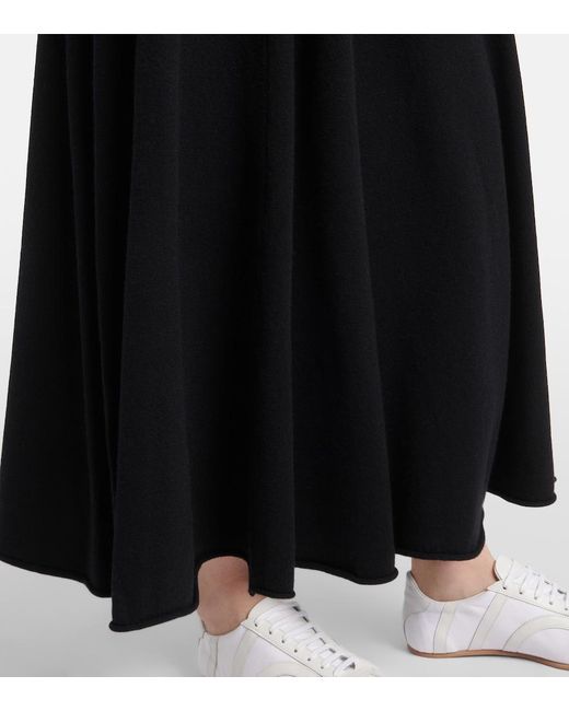 Extreme Cashmere Black N°313 Twirl Cashmere-Blend Maxi Skirt