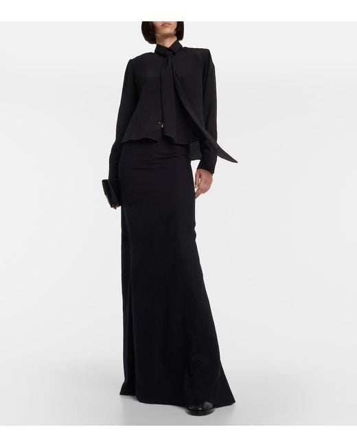 Ann Demeulemeester Black Virgin Wool Maxi Skirt