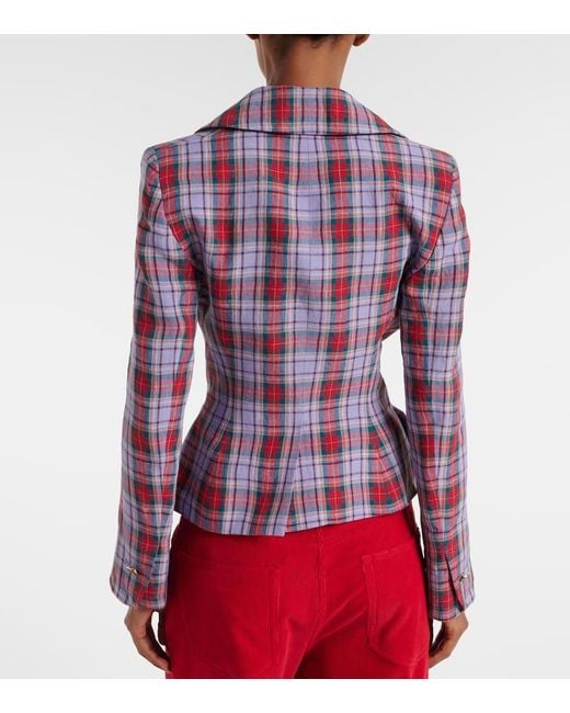 Vivienne Westwood Purple Tartan Linen Blazer