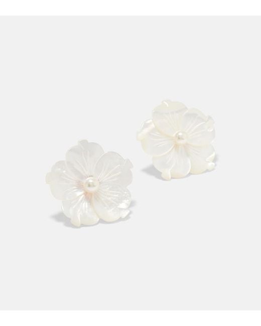 Jennifer Behr White Zia Faux-Pearl Earrings