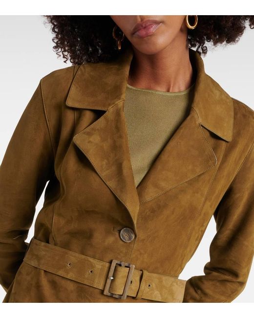Trench in suede di Yves Salomon in Natural