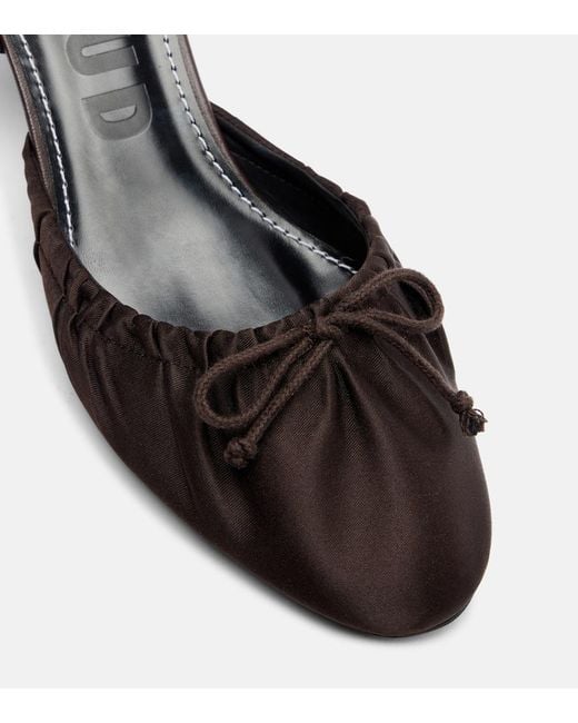 Staud Black Alba Satin Slingback Pumps