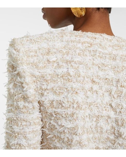 Balmain Natural Tweed Cropped Jacket