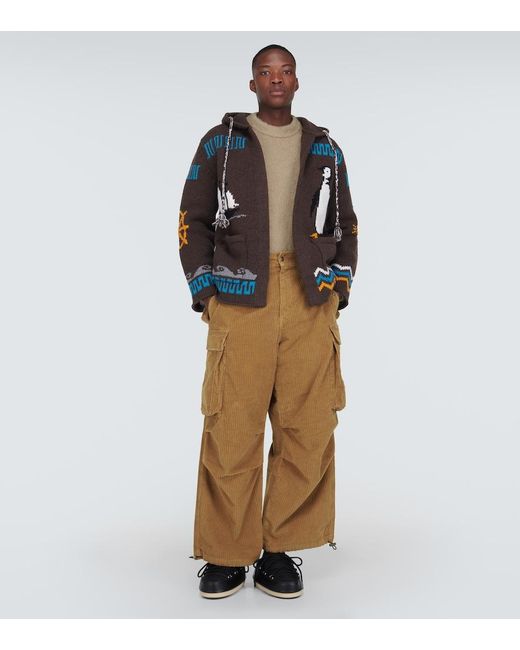 Alanui Natural Velvet Corduroy Cargo Pants for men