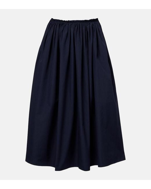 Gabriela Hearst Blue Chiara Cotton Midi Skirt