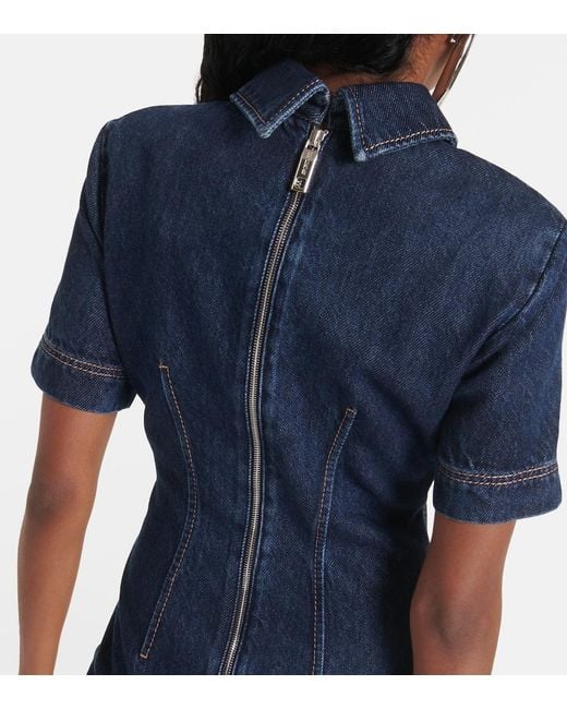 Sportmax Blue Douglas Denim Polo Dress