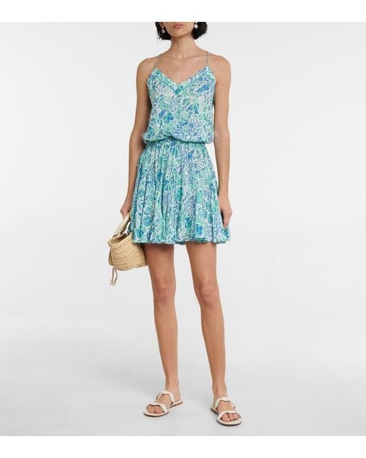 Poupette Blue Laurie Printed Minidress