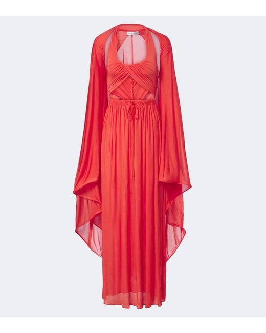 Christopher Esber Red Daya Cutout Jersey Gown