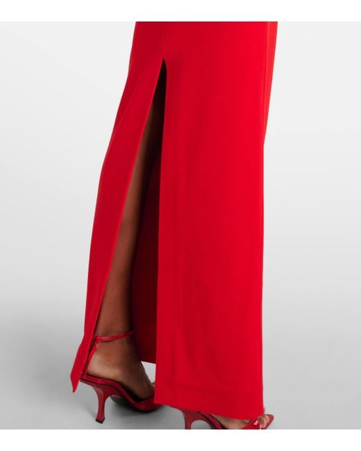 Solace London Red Karina Twill And Crepe Gown