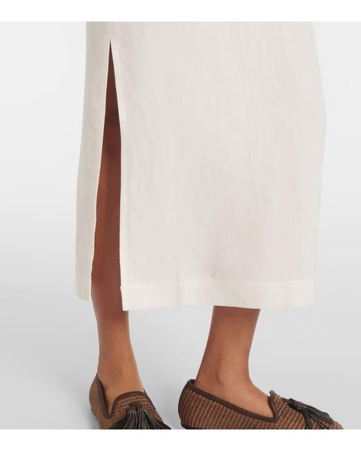 Brunello Cucinelli White Midikleid