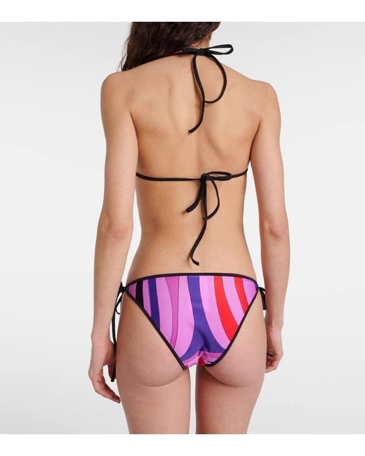 Emilio Pucci Pink Marmo Low-rise Bikini Bottoms