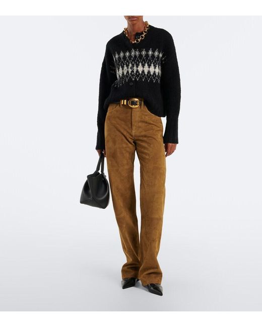 Altuzarra Black Haven Fair Isle Wool Cardigan