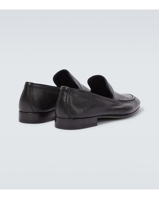 Manolo Blahnik Black Truro Leather Loafers for men