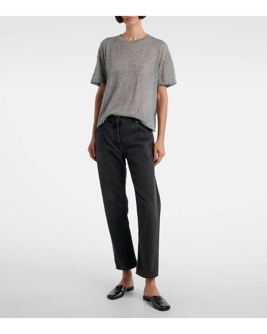The Row Blue Mid-Rise Straight Jeans Riaco