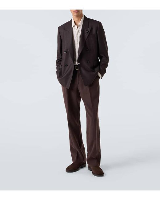 Lardini Black Double-Breasted Wool Blazer for men