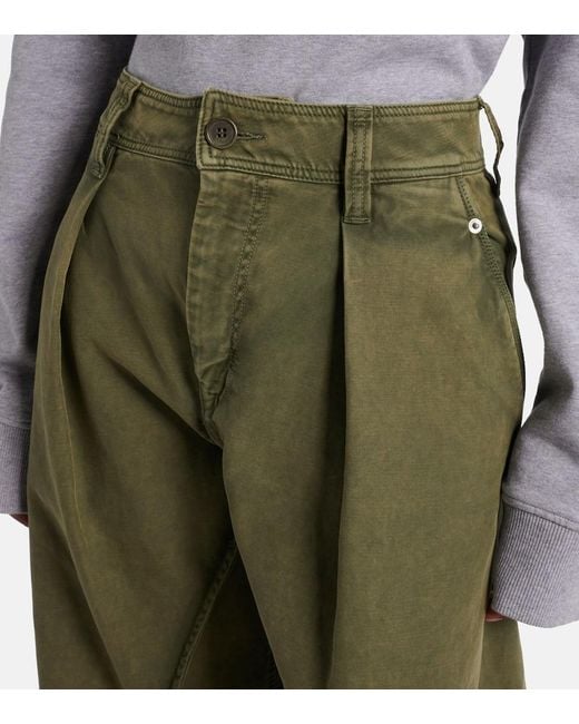 J.W. Anderson Green Mid-Rise Wide-Leg Jeans