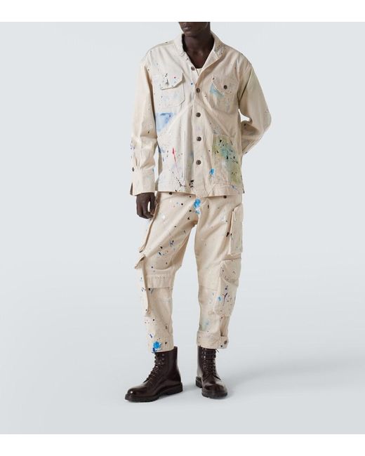 Greg Lauren Natural Painter Printed Cotton Jacket for men