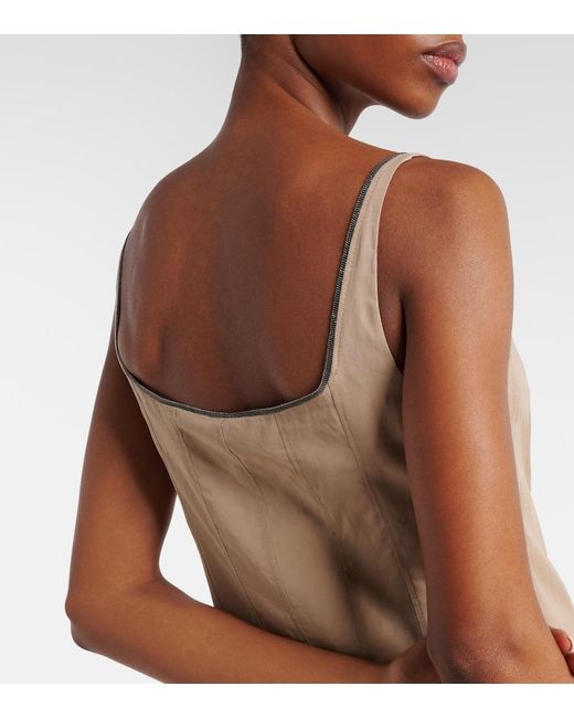 Brunello Cucinelli Natural Cotton Maxi Dress