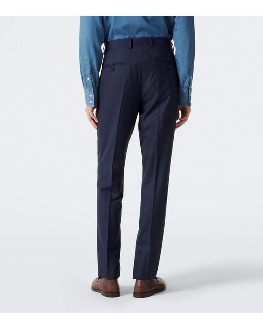 Brunello Cucinelli Blue Virgin Wool Suit for men
