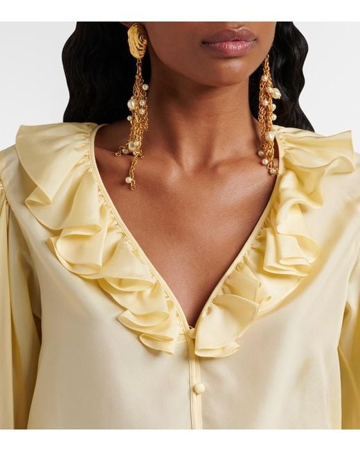 Chloé Yellow Bluse Aus Seide
