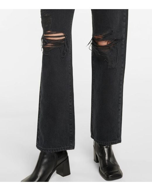 SLVRLAKE Denim Black London High-Rise Wide-Leg Jeans