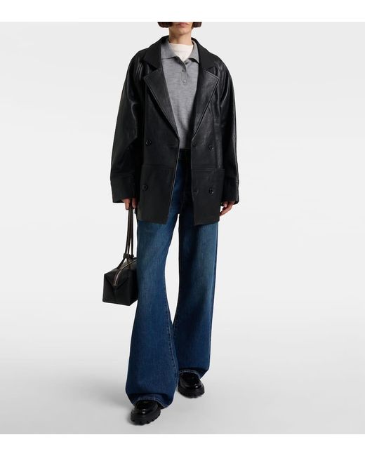 Veste Oversize En Cuir FRAME en coloris Black