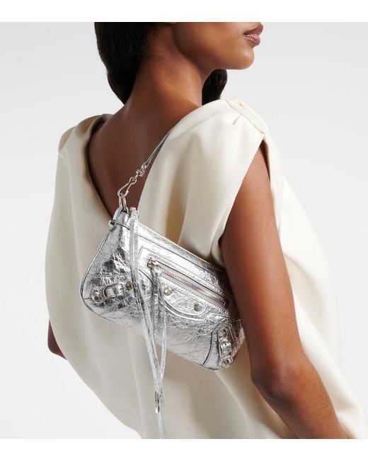 Balenciaga Le City Metallic Leather Shoulder Bag